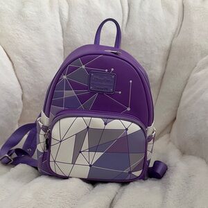 Loungefly Purple and White Geometric Backpack- Purple Wall Disney WDW